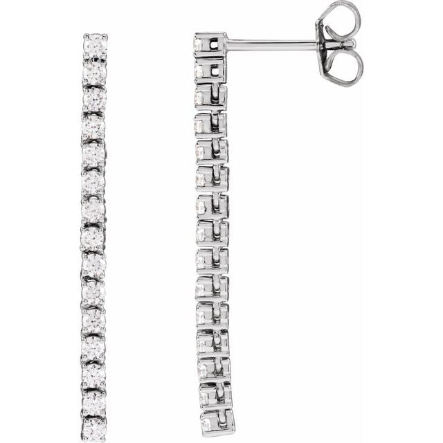 14K White 3/4 CTW Lab-Grown Diamond Earrings
