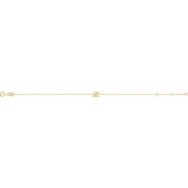 14K Yellow Initial Z 6 1/2-7 1/2' Bracelet