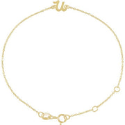 14K Yellow Initial U 6 1/2-7 1/2' Bracelet