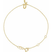 14K Yellow Initial J 6 1/2-7 1/2' Bracelet