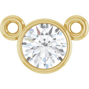 14K Yellow 3/8 CT Lab-Grown Diamond Bezel-Set Necklace Center