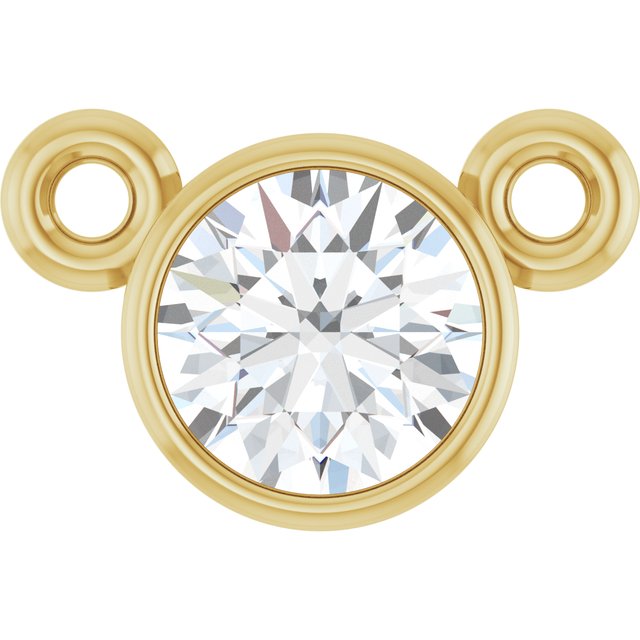 14K Yellow 3/8 CT Lab-Grown Diamond Bezel-Set Necklace Center