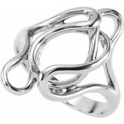 14K White Freeform Ring