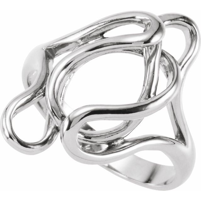 14K White Freeform Ring