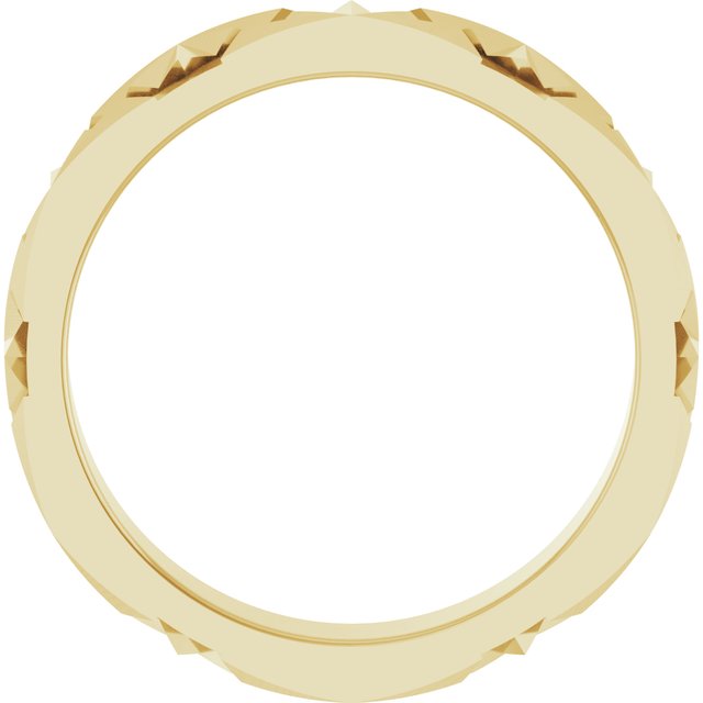 14K Yellow 3.5 mm Art Deco Patterned Band Size 5