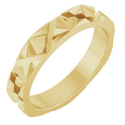 14K Yellow 3.5 mm Art Deco Patterned Band Size 5