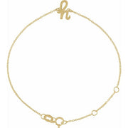 14K Yellow Initial H 6 1/2-7 1/2' Bracelet