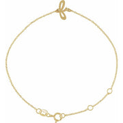 14K Yellow Initial F 6 1/2-7 1/2' Bracelet