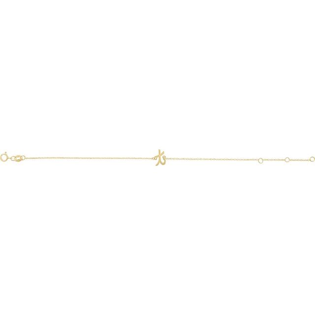 14K Yellow Initial T 6 1/2-7 1/2' Bracelet