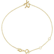 14K Yellow Initial T 6 1/2-7 1/2' Bracelet