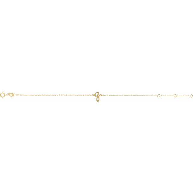 14K Yellow Initial Q 6 1/2-7 1/2' Bracelet