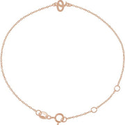 14K Rose Initial O 6 1/2-7 1/2' Bracelet