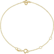 14K Yellow Initial O 6 1/2-7 1/2' Bracelet