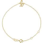 14K Yellow Initial B 6 1/2-7 1/2' Bracelet
