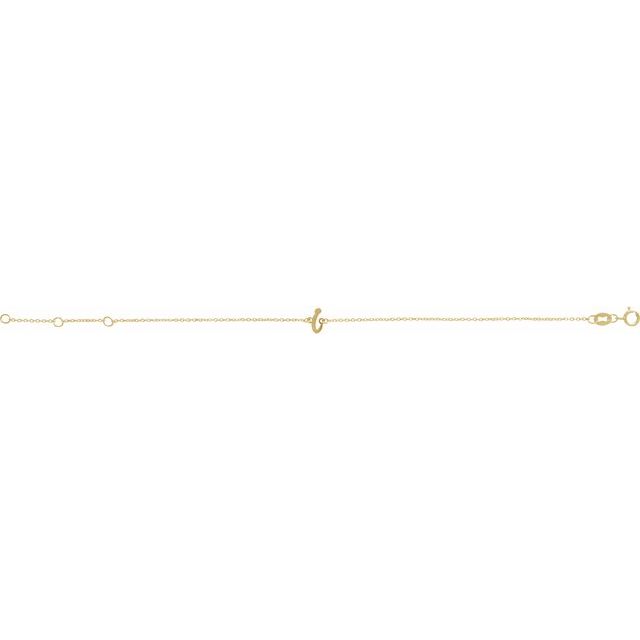 14K Yellow Initial I 6 1/2-7 1/2' Bracelet