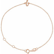 14K Rose Initial I 6 1/2-7 1/2' Bracelet