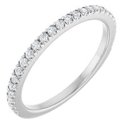 14K White 1/5 CTW Natural Diamond French-Set Matching Band