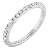 14K White 1/4 CTW Natural Diamond French-Set Matching Band
