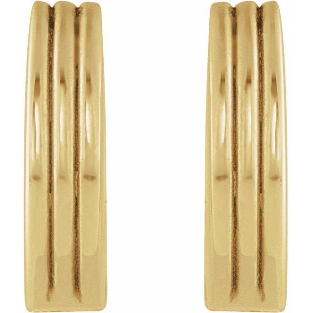 14K Yellow Hinged 10 mm Huggie Hoop Earrings