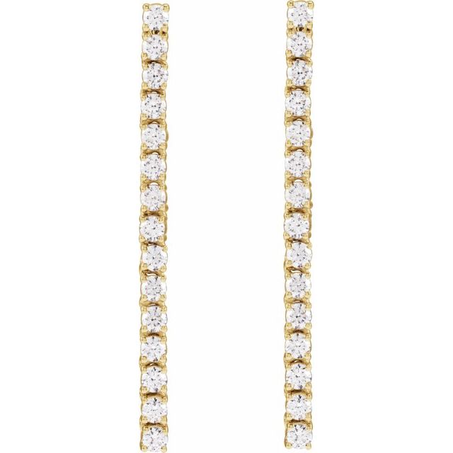 14K Yellow 3/4 CTW Lab-Grown Diamond Earrings