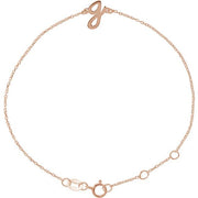 14K Rose Initial G 6 1/2-7 1/2' Bracelet