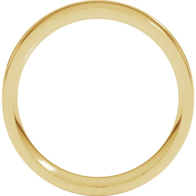 18k Yellow 6 Mm Round-edge Grooved Comfort-fit Half Round Band Size 10