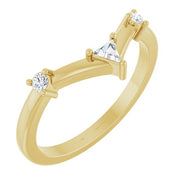 14K Yellow 1/8 CTW Natural Diamond Contour Band