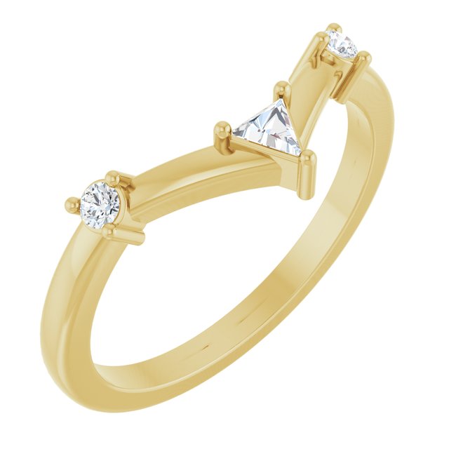 14K Yellow 1/8 CTW Natural Diamond Contour Band