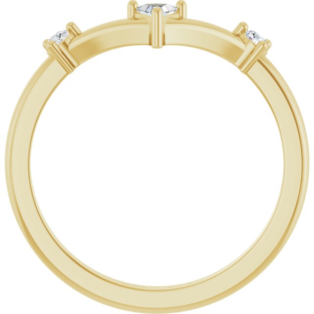 14K Yellow 1/8 CTW Natural Diamond Contour Band