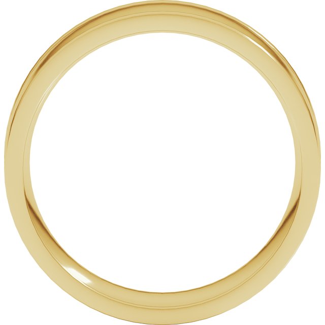 18k Yellow 7 Mm Round-edge Grooved Comfort-fit Half Round Band Size 10