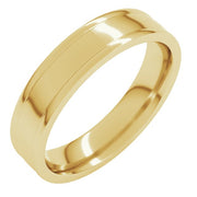 14K Yellow 5 mm  Grooved Round Edge Size 6.5