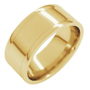 14K Yellow 9 mm  Grooved Round Edge Size 6.5