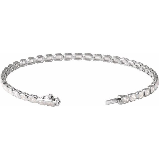 14K White 6 1/4 CTW Lab-Grown Diamond Line 7' Bracelet