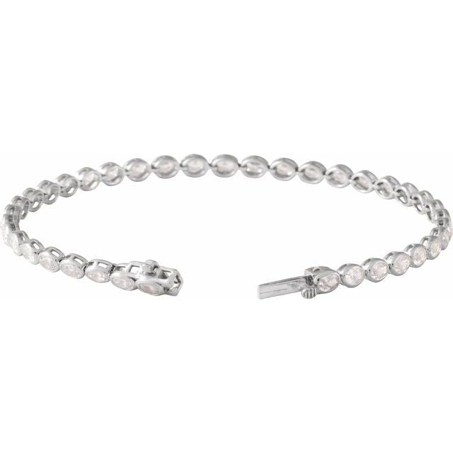 14k White 4 9/10 Ctw Lab-grown Diamond Line 7' Bracelet