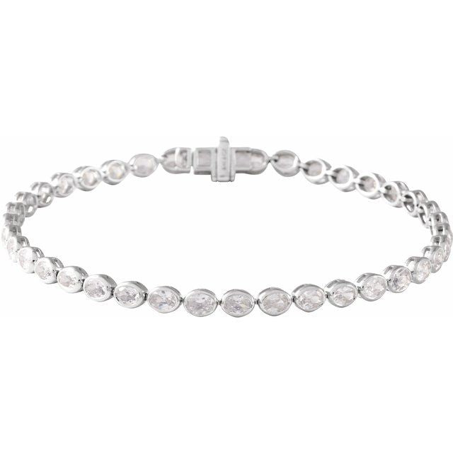 14k White 4 9/10 Ctw Lab-grown Diamond Line 7' Bracelet