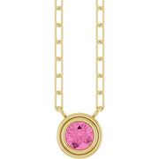 14K Yellow Natural Pink Sapphire 18' Necklace