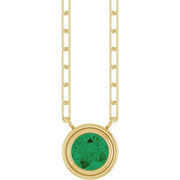 14k Yellow Lab-grown Emerald 18' Necklace