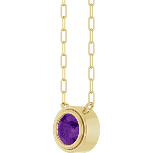 14K Yellow Natural Amethyst 18' Necklace