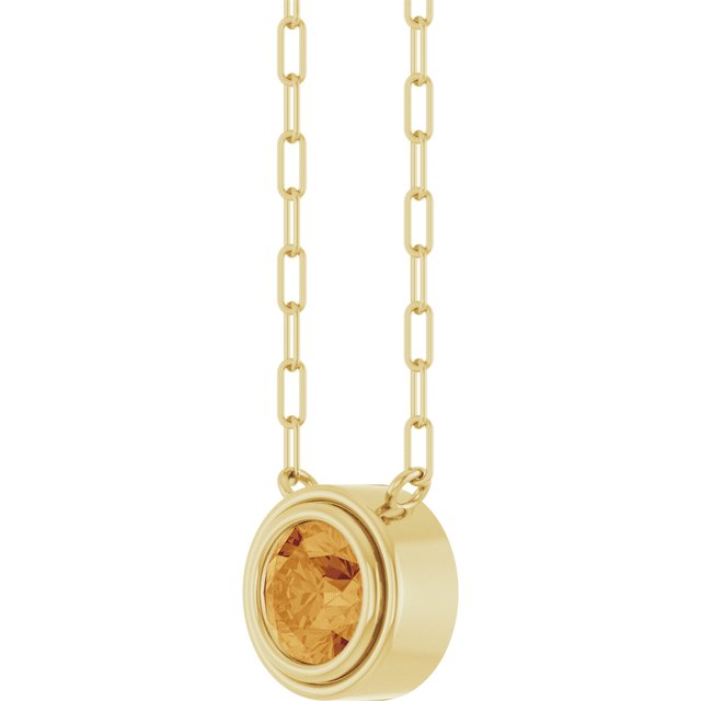 14K Yellow Natural Citrine 18' Necklace