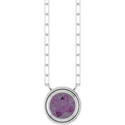14K White Lab-Grown Alexandrite 18' Necklace