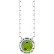 Sterling Silver Natural Peridot 18' Necklace