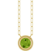 14K Yellow Natural Peridot 18' Necklace
