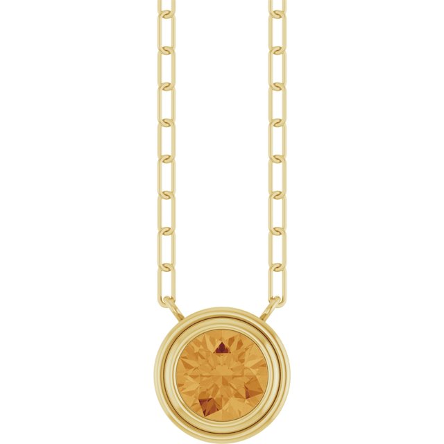 14K Yellow Natural Citrine 18' Necklace