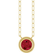 14K Yellow Lab-Grown Ruby 18' Necklace