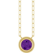 14K Yellow Natural Amethyst 18' Necklace