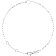 14K White Sans Serif Initial C 6 1/2-7 1/2' Bracelet