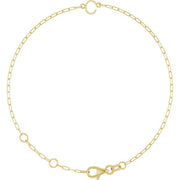 14K Yellow Sans Serif Initial C 6 1/2-7 1/2' Bracelet