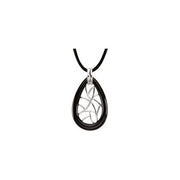 Sterling Silver Natural Black Onyx Freeform 16 1/2' Necklace