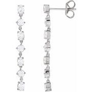 14K White 1 1/5 CTW Lab-Grown Diamond  Dangle Earrings