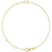 14K Yellow Sans Serif Initial H 6 1/2-7 1/2' Bracelet